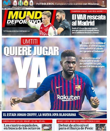 უმტიტის "ვალიადოლიდთან" თამაში სურს