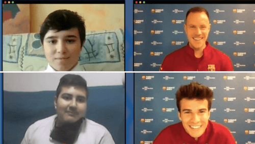 ბარსას ფეხბურთელები ვირტუალურად დაავადებულ ბავშვებს გაესაუბრნენ