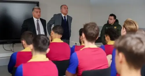 პრეზიდენტის თანადგომა | ჟოან ლაპორტა ფეხბურთელებს შეხვდა